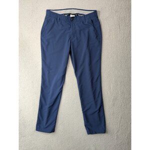 Under Armour Golf Pants Mens 36x34 (Meas 34x31) Blue Nylon Blend Stretch Chino